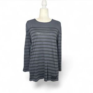 💜 All Saints Striped Long Sleeve Crew Neck Shirt (S)